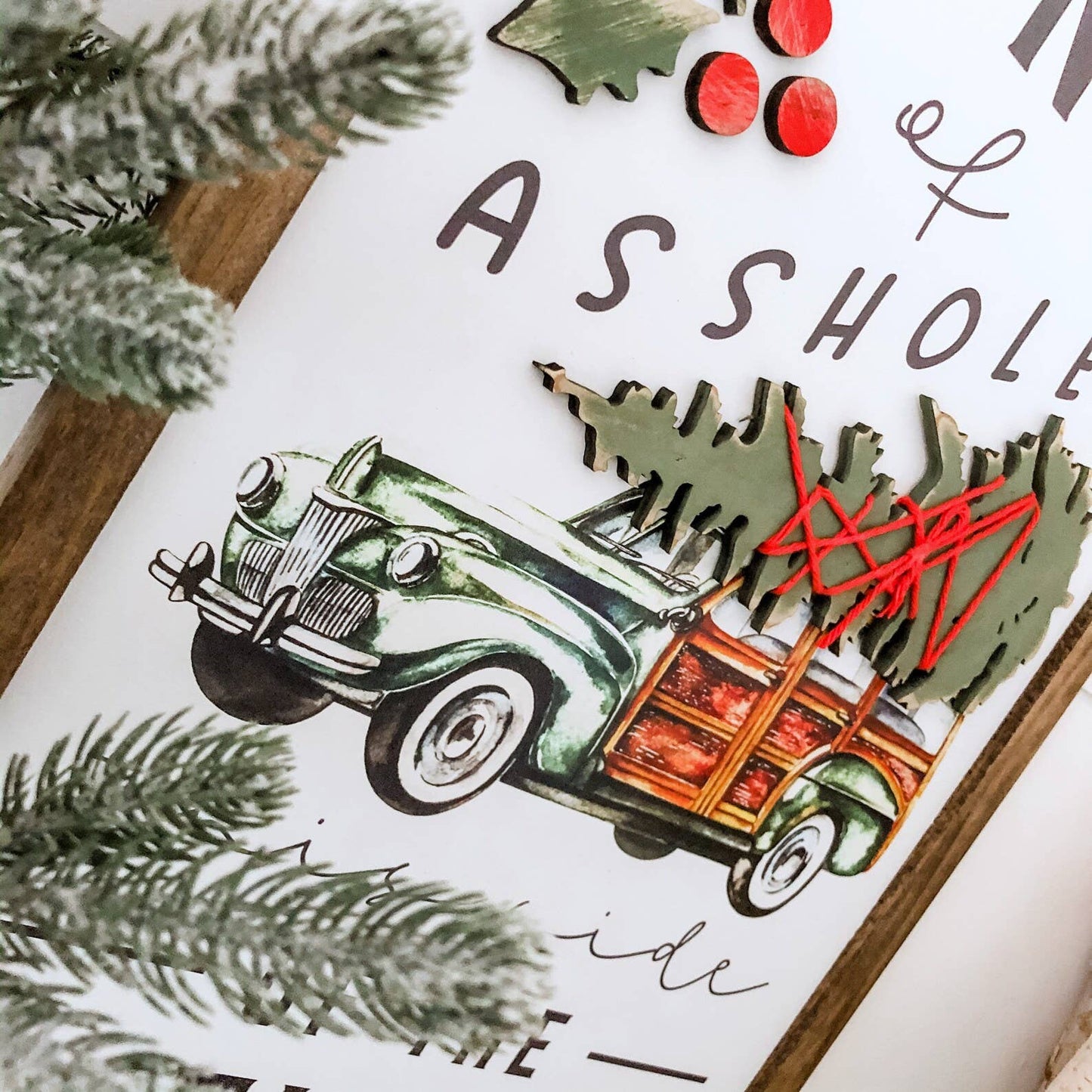 Jolliest Bunch of Assholes Christmas Sign