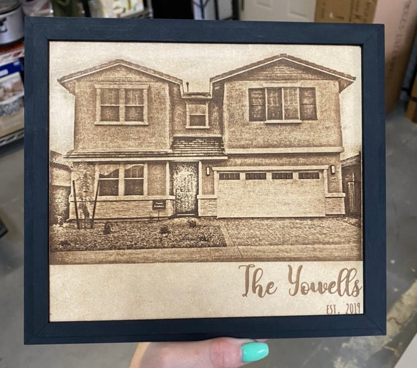 Home Frontage 3D Engraved