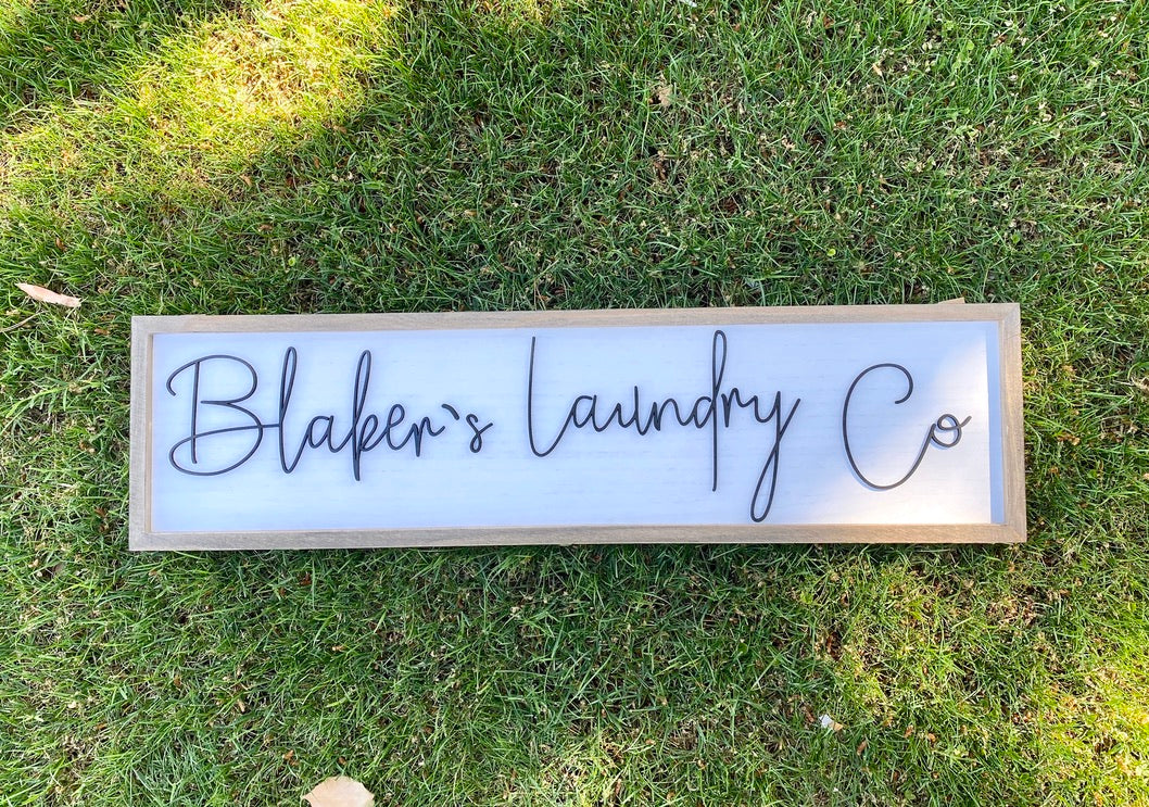 Custom Last Name Laundry Sign