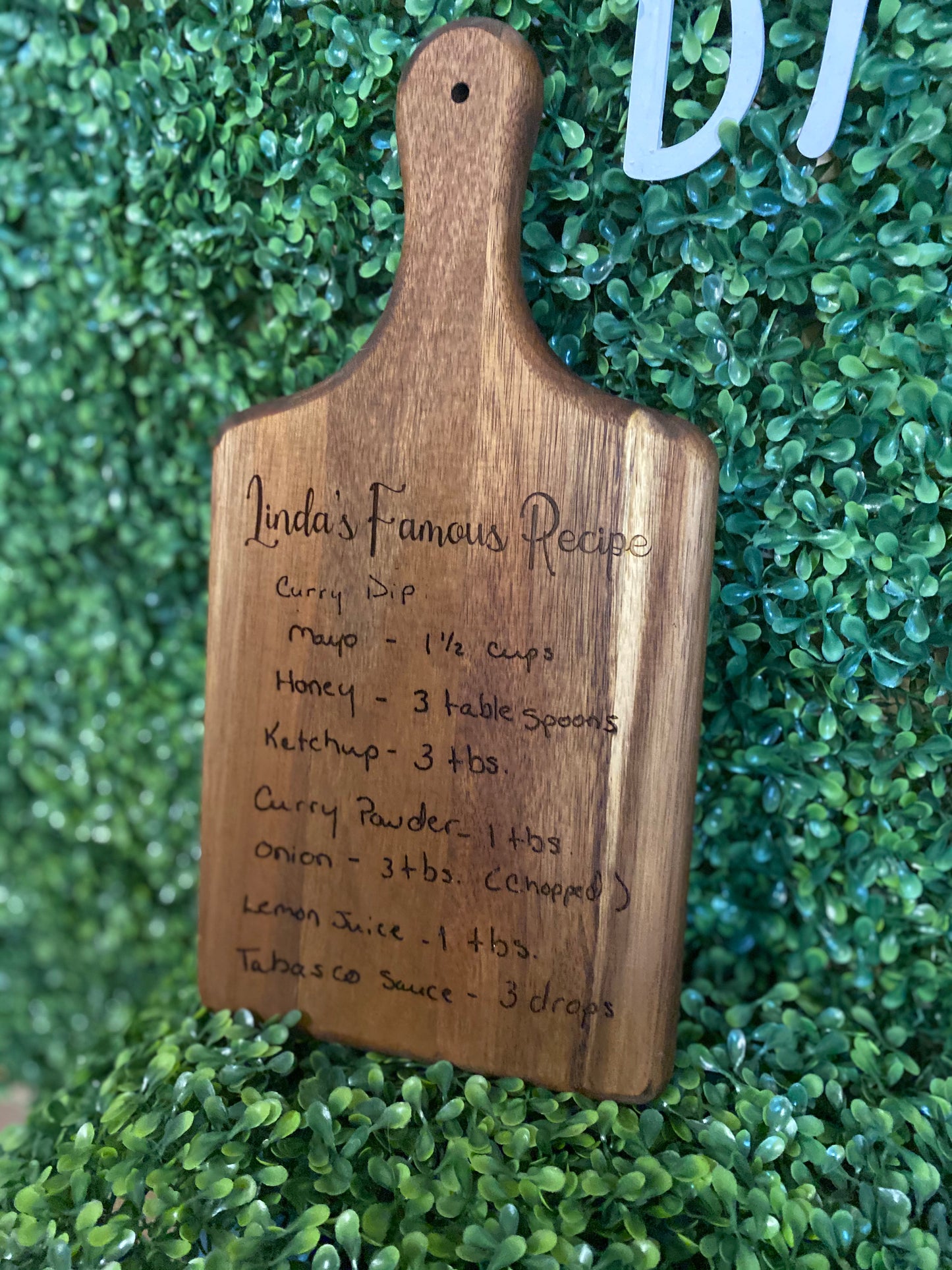 Handwritten recipe cheeses board