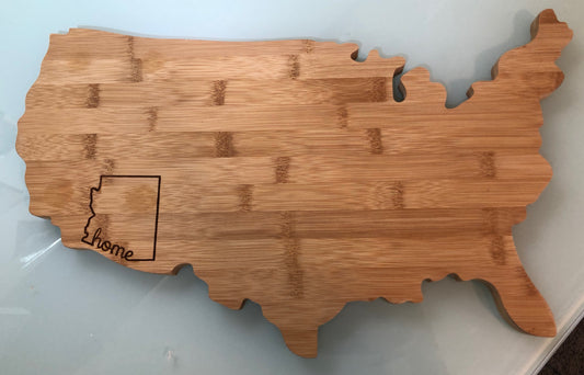 United States Cutting Board with your state outlined ๐บ๐ธ