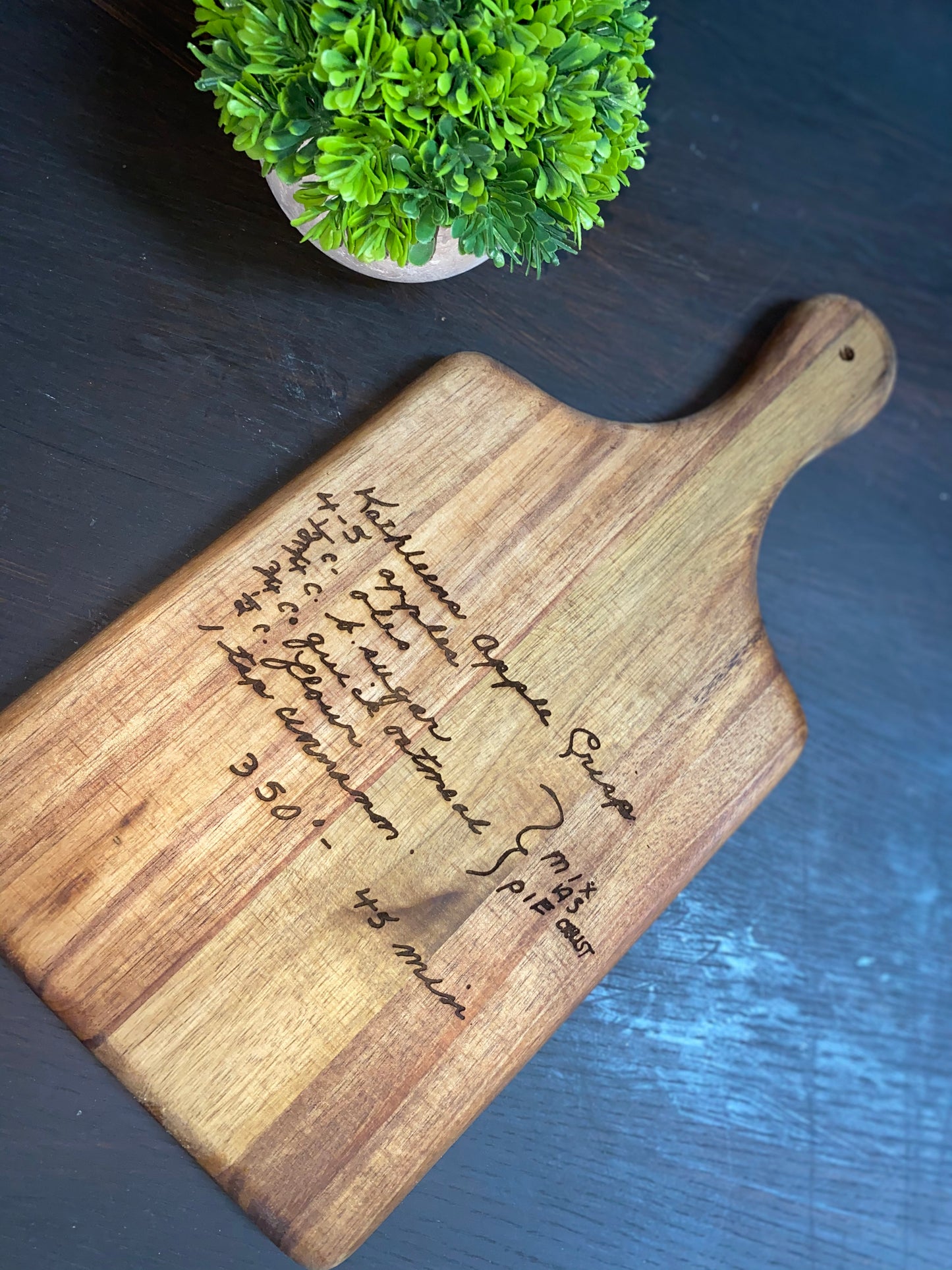 Handwritten recipe cheeses board