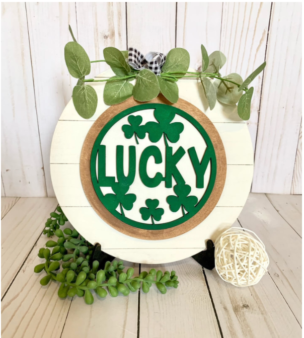 DIY Kit- Shiplap Circle- LUCKY
