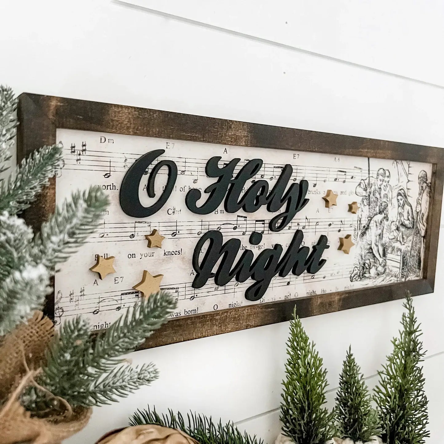 Oh Holy Night Christmas Sign