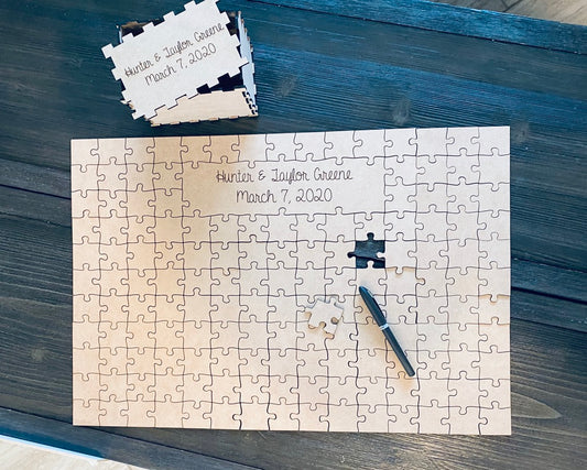 Wedding guest book puzzle