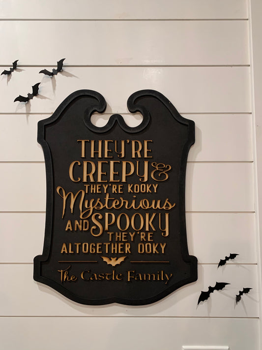 Adams Family Halloween Sign