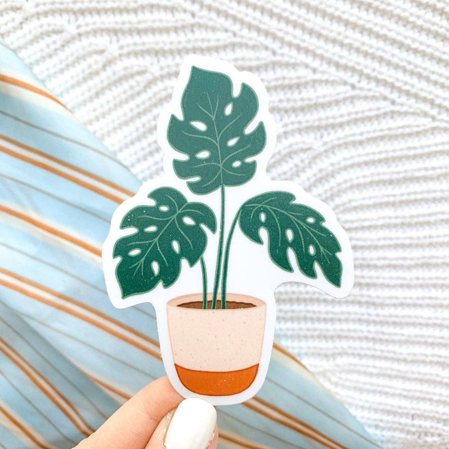 Potted Monstera Plant Sticker, 3.5x2.5in